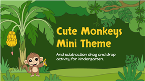 卡通猴子森林风幼儿园儿童英文教学ppt课件